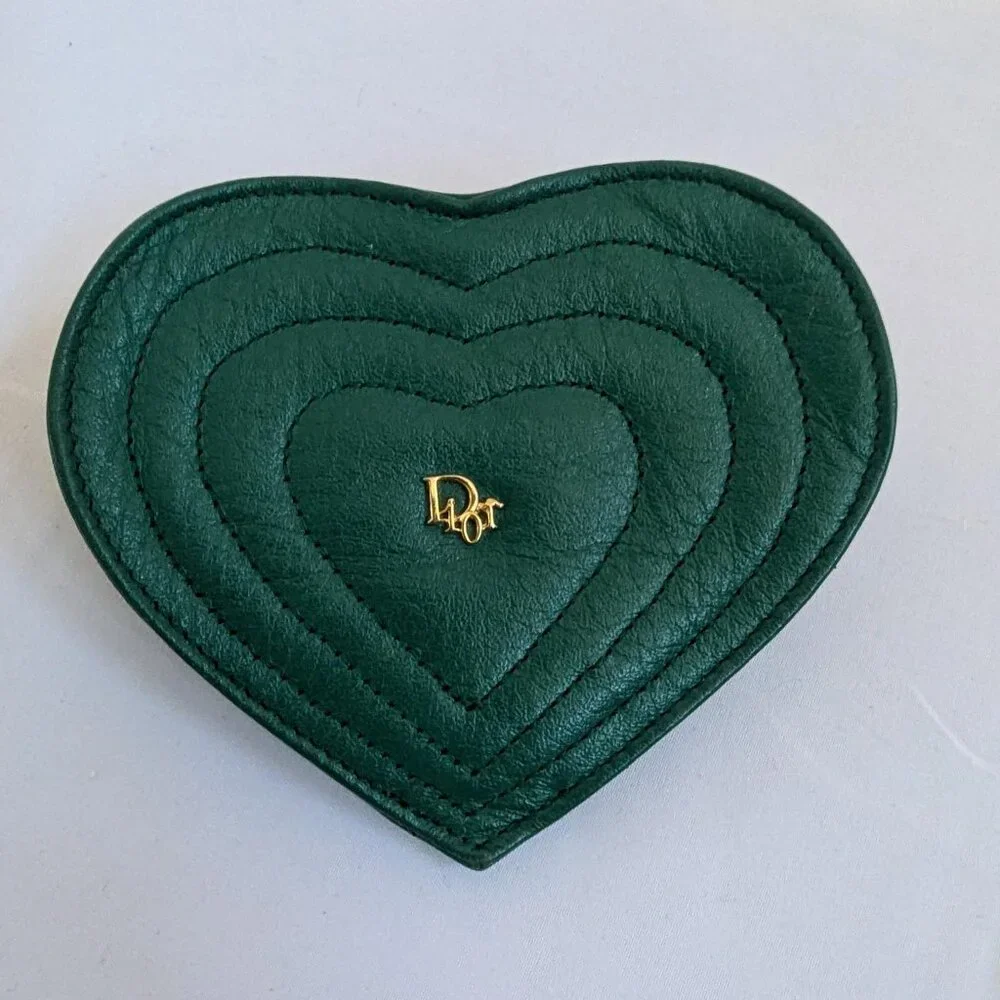 Dior Green Heart Coin Case